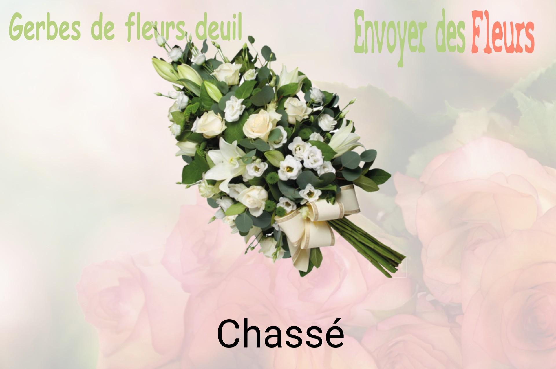 Gerbe de fleurs de deuil livrée à Chassé